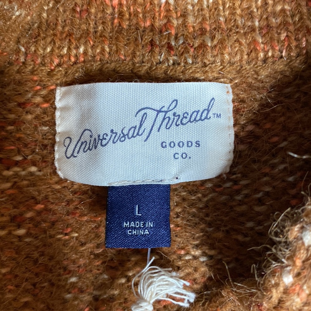 Universal thread, womens, L, brown button down sweater, NWT - Picture 3 of 5